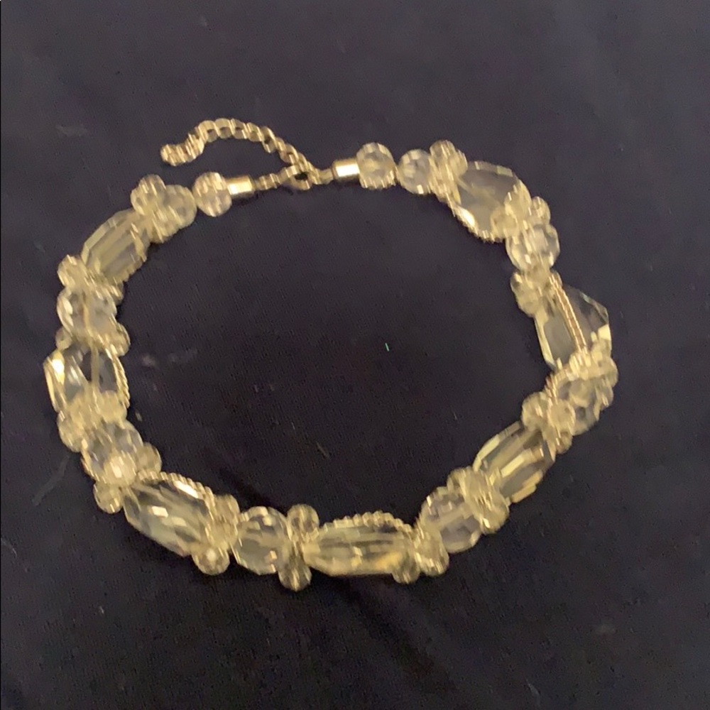 Icy statement necklace. Clear with silver chain